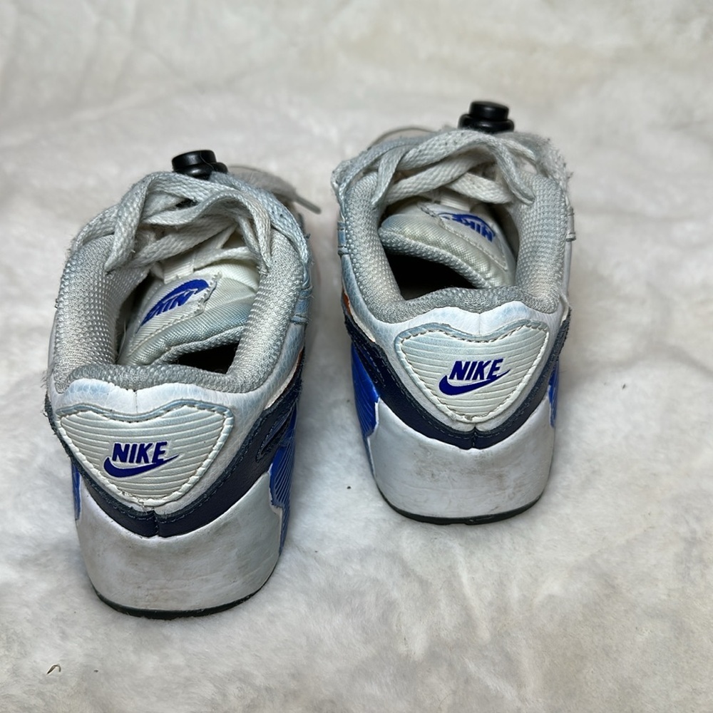 Nike toddler size 9 Air Max 90 Leather TD 'White Midnight Navy' - Picture 4 of 6